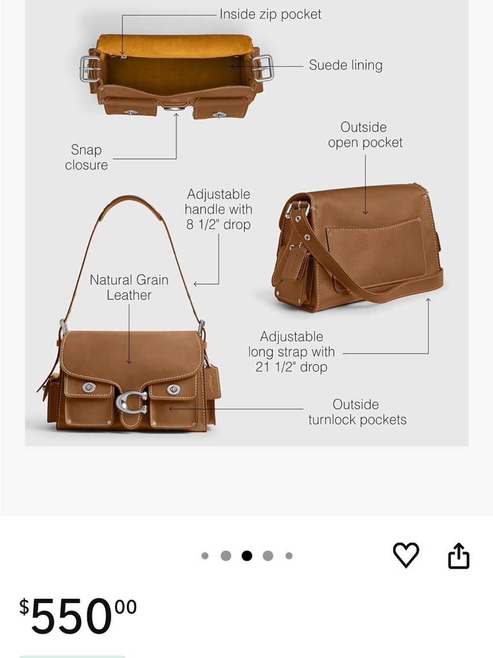 Coach Cargo Pocket Tabby - Picture 11 of 11